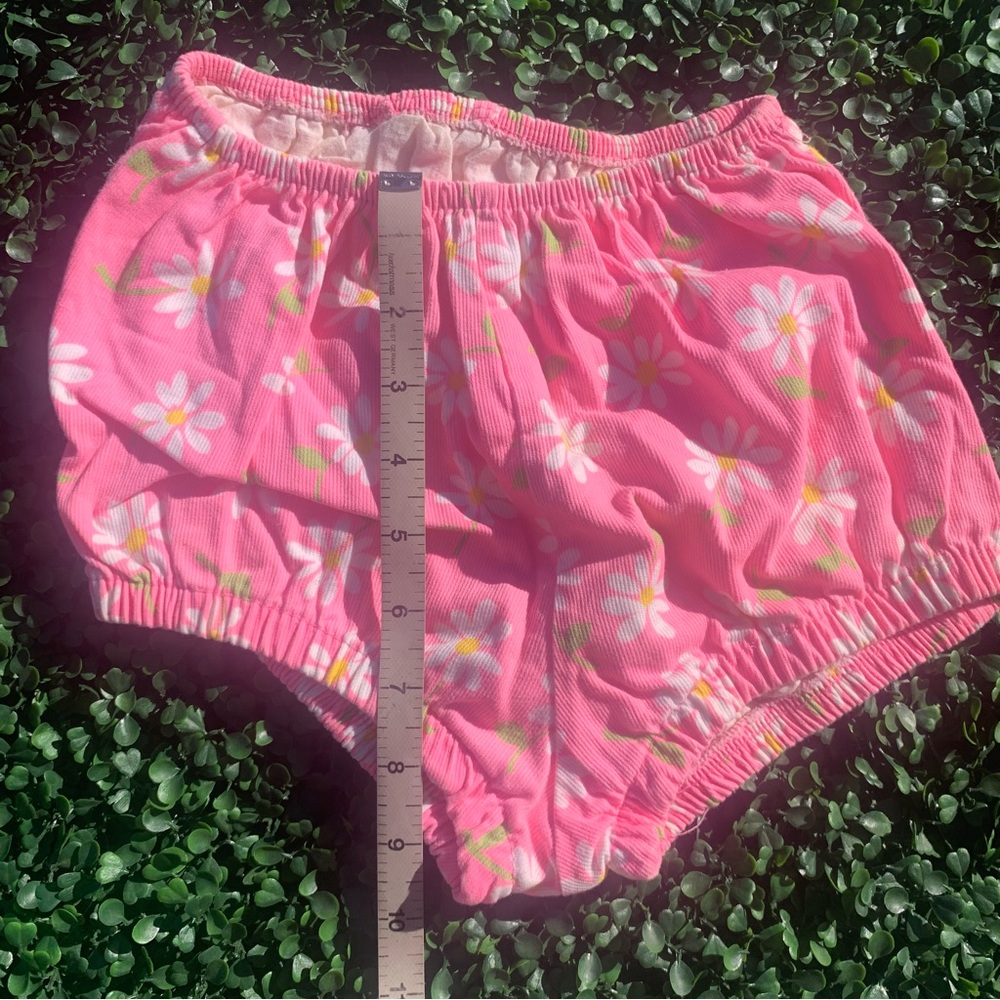 SOLD vintage 60s 70s nice quality cotton bright pink & floral bloomer short - Picture 3 of 7